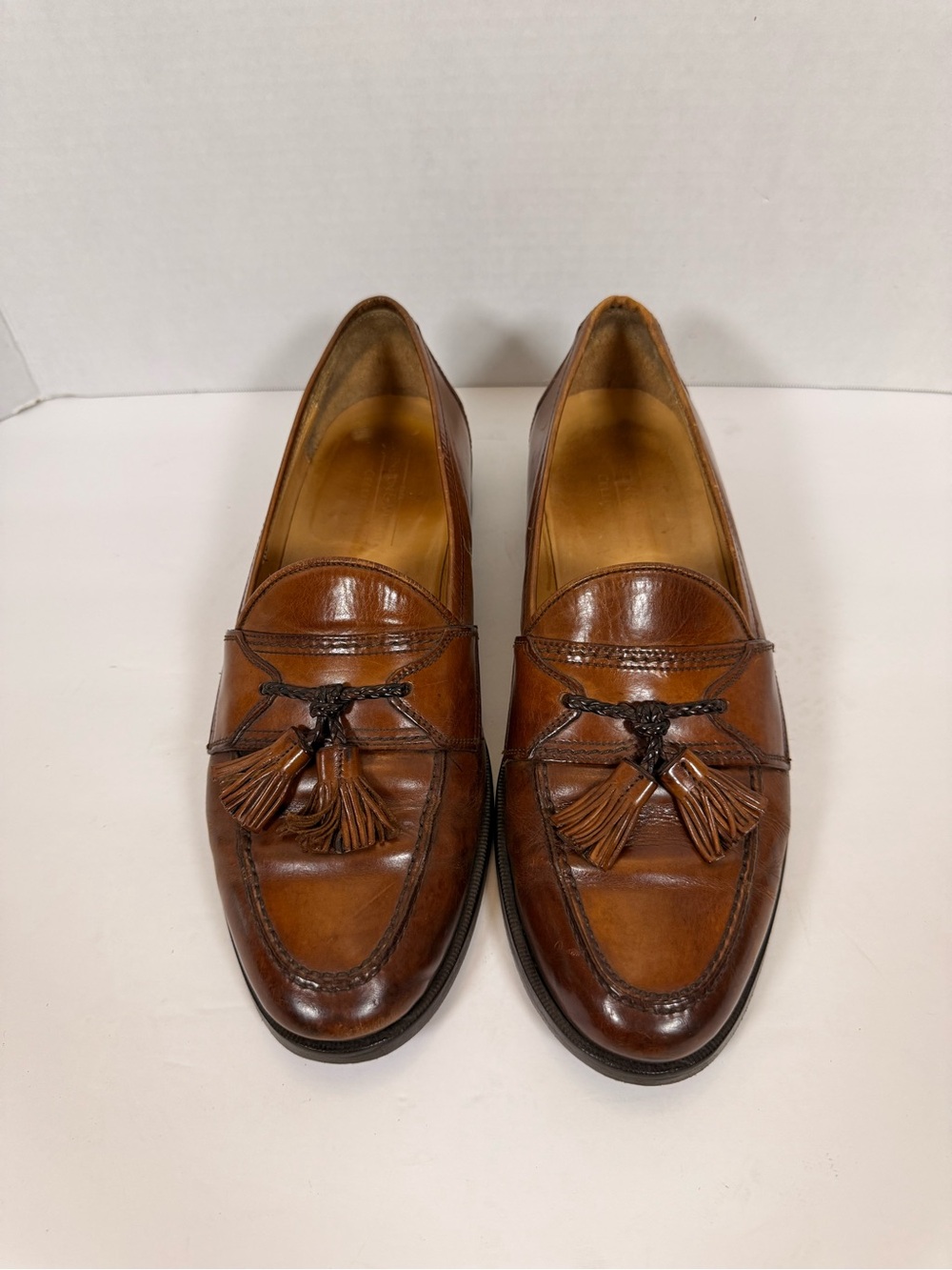 Johnston & Murphy Men's Tan Leather Tassel Loafers